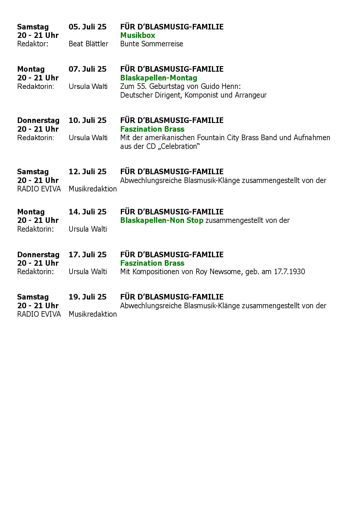 Eviva-Blasmusik-Sendungen 16.6.25 - 19.7.2025-0002